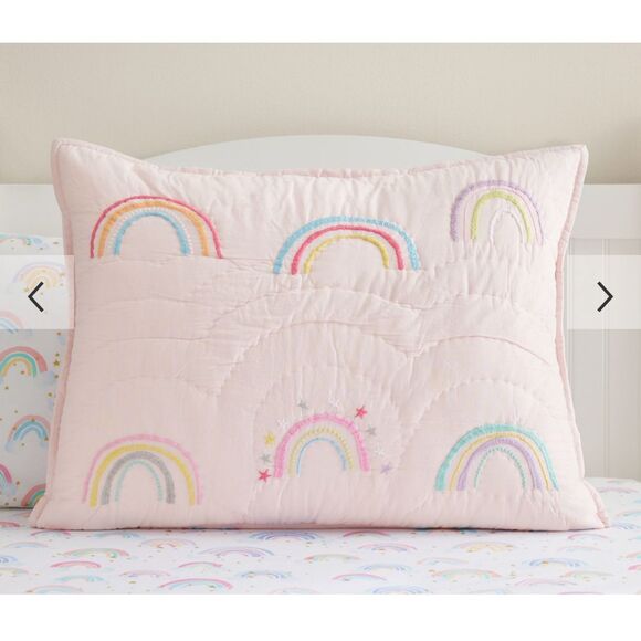 Pottery Barn Kids Molly Rainbow Quilted Sham Euro - Picture 2 of 4